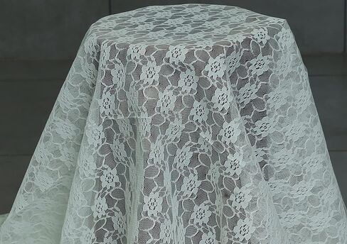 MDS Pack of 10 Yard Bridal Solid Raschel Lace Fabric, Vintage Lace Fabric Bolt for Wedding Dress,Fashion, Crafts, Decorations Lace Trim Fabric 55" Width- Ivory in Kuwait