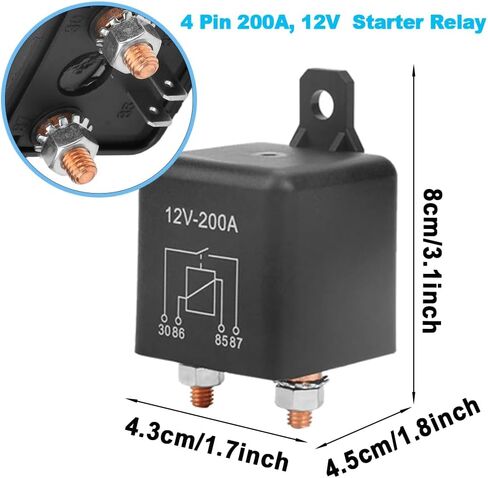 DC12V 250A Starter Relay 4 Pin Split Charge Relay Switch 12V المستمر الثقيلة SPST عالية التيار 4 محطة سيارة كاتب على إيقاف التحكم التتابع للسيارات سيارة قارب البحرية شاحنة RV التخييم (1PCS) in Kuwait