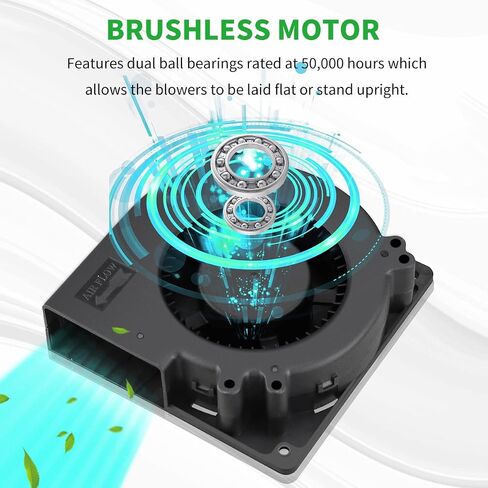 12V Brushless Squirrel Cage Centrifugal Blower Fan 120mm x 32mm, High CFM Turbine Fan Dual Ball for DIY Exhaust Vent Cooling Ventilation Inflatable in Saudi Arabia