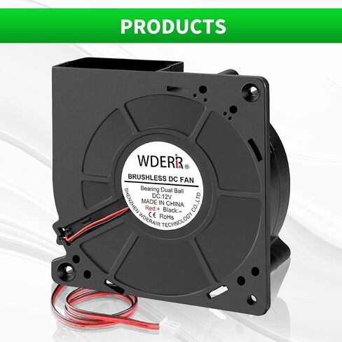 12V Brushless Squirrel Cage Centrifugal Blower Fan 120mm x 32mm, High CFM Turbine Fan Dual Ball for DIY Exhaust Vent Cooling Ventilation Inflatable in Saudi Arabia