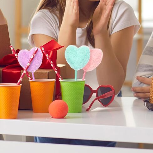 6 عبوات من أقلام الكرة الرقيقة الملونة، قلم بوم بوم على شكل قلب للفتيات، أقلام حبر جاف إبداعية من القطيفة للمدرسة واللوازم المكتبية in Kuwait