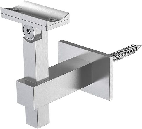 Handrail Bracket Stainless Steel Square Adjustable by Inline Design (Satin Stainless Steel) in Kuwait