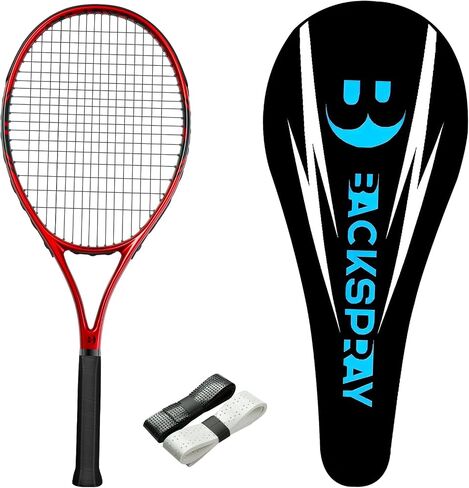 Adult Recreational Carbon Fiber Tennis Rackets for Adults,27 inch Tennis Racquets for Recreational Carbon, 2 Tennis Racquet Over Grip 1 Tennis Bag (Red) in Saudi Arabia