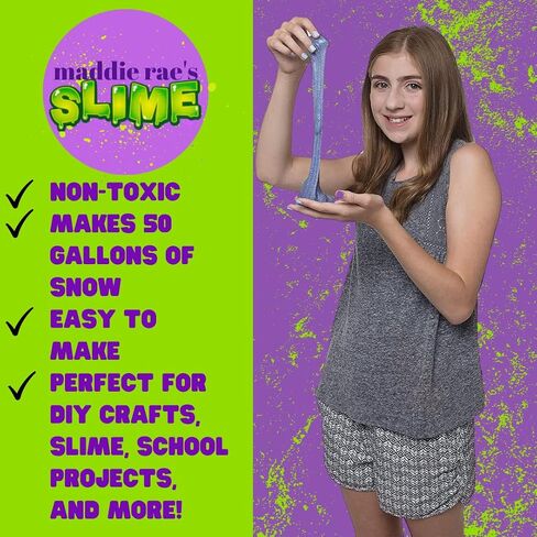 عبوة Maddie Rae's Instant Snow XL - تصنع 50 جالونًا من أفضل مسحوق ثلج صناعي مزيف لطين السحاب، صُنع في الولايات المتحدة الأمريكية بواسطة Snowonder - آمن للأطفال، وغير سام - مشاريع علمية، والعطلات، والفنون والحرف اليدوية in Saudi Arabia