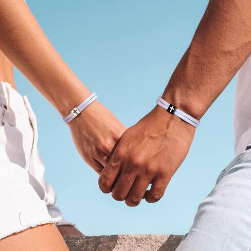 TempBeau Braided Men Rope Cross Bracelet - Adjustable Tree of Life Cord Surfing Bracelet, Handmade Nautical Navy Marine String Bracelet with Metal Knot, Easter Women Bracelets Gifts in Saudi Arabia