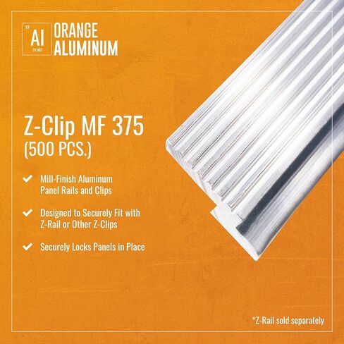 Z-Clips 375 by Orange Aluminum, Wall-Mounting Hardware, French Cleats, Pack of 500, 2 Inches in Saudi Arabia