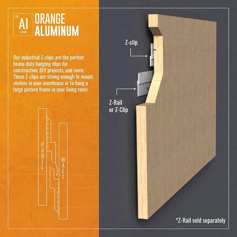 Z-Clips 375 by Orange Aluminum, Wall-Mounting Hardware, French Cleats, Pack of 500, 2 Inches in Saudi Arabia
