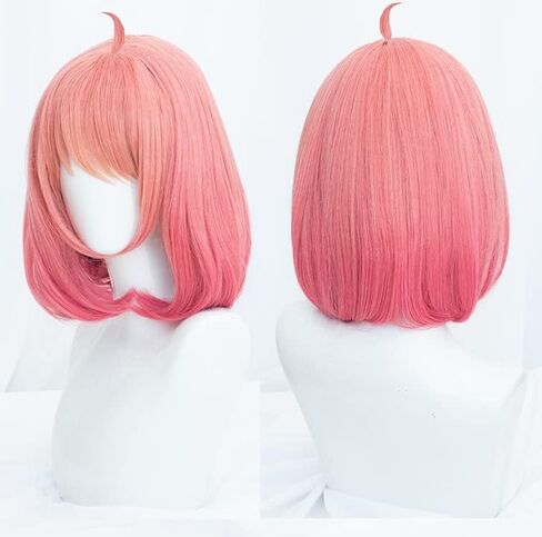 باروكة أنمي أنيا فورجر مع مشبك شعر مستعار كوسبلاي أنيا فورجر، إكسسوارات أزياء تنكرية قصيرة باللون الوردي، م in Kuwait
