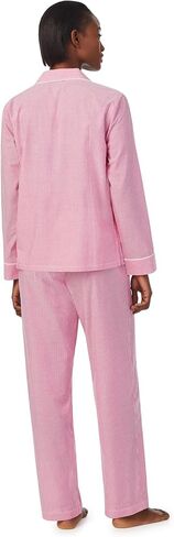 Lauren Ralph Lauren Long Sleeve Notch Collar PJ Set Pink Stripe LG (US 12-14) in Saudi Arabia