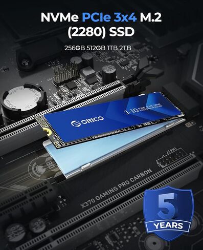 ORICO NVMe SSD 1TB M.2 with Heatsink, Up to 3100MB/s PCIe Gen3x4 2280 Internal Solid State Drive, SLC Cache 3D NAND, Compatible with Laptop and PC Desktops -J10 in Saudi Arabia