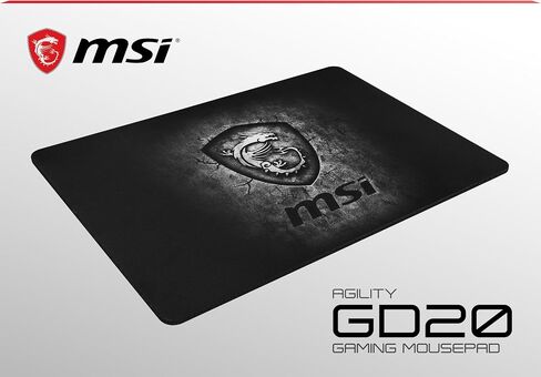 MSI Agility GD20 Premium Gaming Mouse Pad, Standard Medium Size,Ultra Smooth Micro-Tex Textile Surface,Anti-Slip Natural Rubber Base,Extra Thick,Perfect for Laser and Optical Mice,12.5" X 8.7" X 0.2" in Saudi Arabia