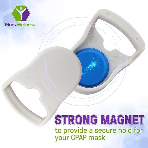 Mars Wellness Magnetic Headgear Clips - 4 Pack Quick Disconnect Clips Compatible with Airfit F20, CPAP Masks Full Face, Resmed Airfit F20, F30 Mask - Ideal for CPAP Machine Users in Saudi Arabia