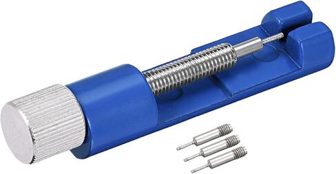 uxcell Strap Link Pin Remover Tool with 3 Spare Pins, 25mm Adjustable Width for Re-size Watch Band, Red in Saudi Arabia