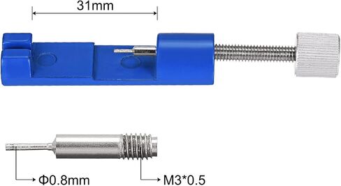 uxcell Strap Link Pin Remover Tool with 3 Spare Pins, 25mm Adjustable Width for Re-size Watch Band, Red in Saudi Arabia