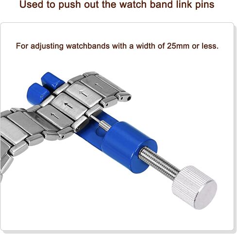 uxcell Strap Link Pin Remover Tool with 3 Spare Pins, 25mm Adjustable Width for Re-size Watch Band, Red in Saudi Arabia