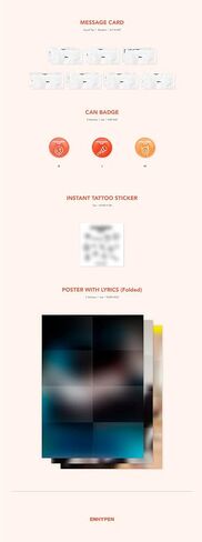 ENHYPEN : MANIFESTO DAY 1 (D Version) Album CD+Poster with Lyrics+Postcard+Message Card+Tattoo Sticker+Photocard+Photobook+Can Badge+(Extra ENHYPEN 8 Photocards+Pocket Mirror) in Saudi Arabia