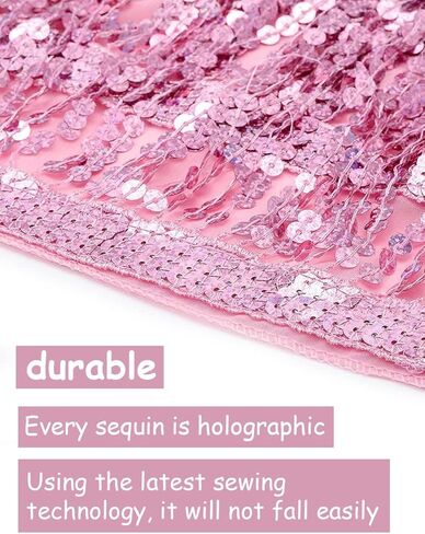 تنورة بأهداب من الترتر الوردي وباندانا من حجر الراين مع نظارة شمسية على شكل قلب للنساء والفتيات العازبات من راعية البقر ديسكو in Kuwait