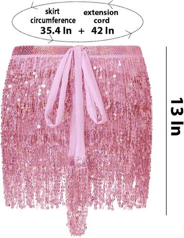 تنورة بأهداب من الترتر الوردي وباندانا من حجر الراين مع نظارة شمسية على شكل قلب للنساء والفتيات العازبات من راعية البقر ديسكو in Kuwait