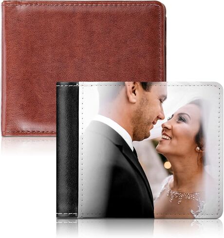 Frienda 2 Pieces Sublimation Wallet Blank for Men Graduation Gifts Leather Blank Wallet Heat Transfer Bank Card Holder DIY Bifold Wallet with 2 ID Windows 8 Card Slots (Double Side) in Saudi Arabia