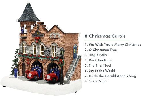 لحظات في الوقت المناسب، مبنى قرية عيد الميلاد، ومحطة إطفاء مزودة بمصابيح LED، وموسيقى عيد الميلاد، ورسوم متحركة - محول الطاقة (مضمن) in Kuwait