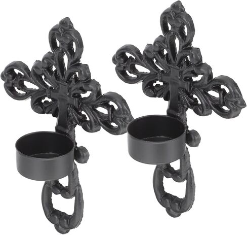 Zerodeko 2 قطعة حامل شموع معدني جدار معلق الشمعدان Tealight عمود الشمعدانات عبر Tealight شمعة حامل الرجعية الحديد الشمعدان لغرفة المعيشة الحمام غرفة الطعام in Saudi Arabia
