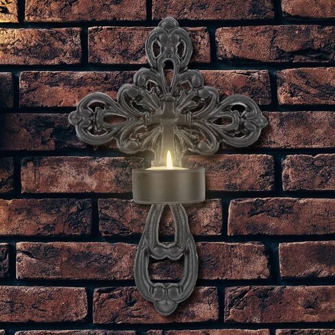 Zerodeko 2 قطعة حامل شموع معدني جدار معلق الشمعدان Tealight عمود الشمعدانات عبر Tealight شمعة حامل الرجعية الحديد الشمعدان لغرفة المعيشة الحمام غرفة الطعام in Saudi Arabia