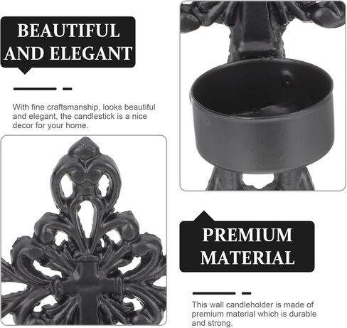 Zerodeko 2 قطعة حامل شموع معدني جدار معلق الشمعدان Tealight عمود الشمعدانات عبر Tealight شمعة حامل الرجعية الحديد الشمعدان لغرفة المعيشة الحمام غرفة الطعام in Saudi Arabia