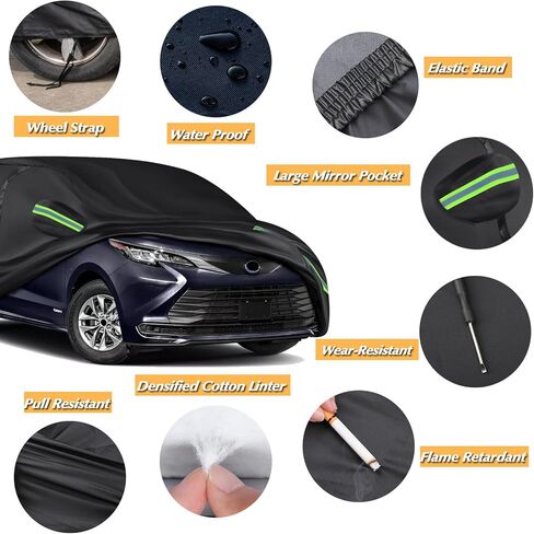 Special Full Car Cover Fit for 2010-2024 Ki-a Soul, Ultra Heavy 600D Oxford Cloth, All-Weather Protection Summer Sun Exposure and Winter Snow Rain Dust UV, Black in Saudi Arabia