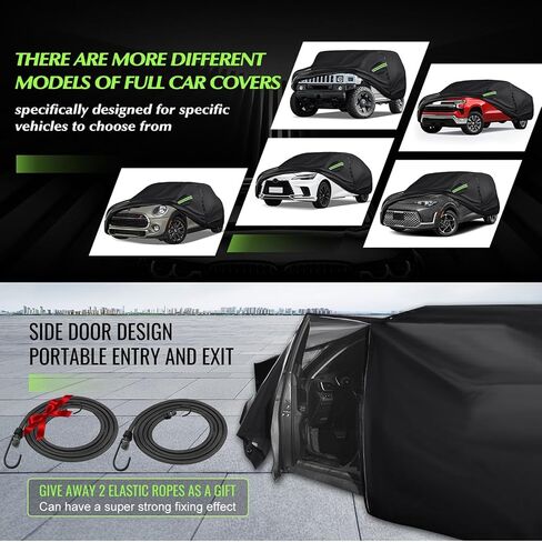Special Full Car Cover Fit for 2010-2024 Ki-a Soul, Ultra Heavy 600D Oxford Cloth, All-Weather Protection Summer Sun Exposure and Winter Snow Rain Dust UV, Black in Saudi Arabia