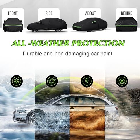 Special Full Car Cover Fit for 2010-2024 Ki-a Soul, Ultra Heavy 600D Oxford Cloth, All-Weather Protection Summer Sun Exposure and Winter Snow Rain Dust UV, Black in Saudi Arabia