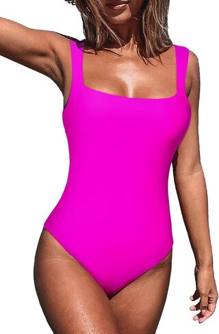 Dokotoo Womens Summer One Piece Swimsuits Square Neck Removable Pads Swimwear Bathing Suits in Saudi Arabia