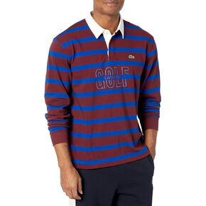Lacoste Mens Long Sleeve Striped Rugby Shirt