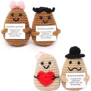 WWZ 4pcs Handmade Adorable Gift 2 Couples of Potatoes for Choice A Little Surprise for Your Lover on an Anniversary