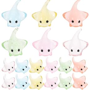 Luxshiny Miniature Figurines, 40pcs Mini Figure Cute Mini Resin Fish Figure Ray Cake Topper Miniature Sea Animal for Fairy Garden Micro Landscape Ornaments