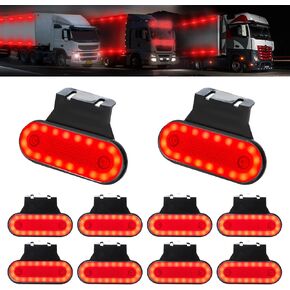 Teguangmei 10PCS LED Side Marker Lights with Support 20SMD Side Indicator 12-24V Clearance Lights Front Rear Lights Position Lamps for Truck Trailer RV Lorry Camper Van Caravan (Amber)