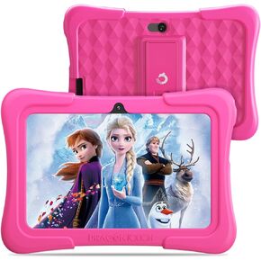 Dragon Touch Kids Tablets with 32GB Storage, 2GB RAM, 7 inch IPS HD Display, Android 12, Quad Core Processor, Parental Control, Kidoz Pre Installed with Kid-Proof Case, Wi-Fi only - Pink