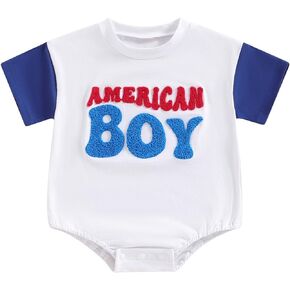 ZyHwShine 4th of July Baby Boy Girl Outfit Newborn Memorial Day Bubble Romper Independence Day Onesie Fourth of July Clothes