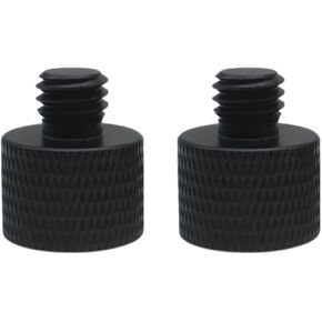 2PCS Microphone Stand Mount Adapter Black Mic Stand Adapter 5/8 Female to 3/8 Male Thread Adapter for Mic Tripod Stand or Camera Tripod Mic Mount