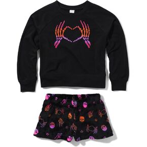Sugar & Jade Girls' Teen Long Sleeve T-Shirt and Shorts Pajama Set 2-Pack