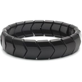 Power Ionics Black Tourmaline Bracelet Adjustable Beaded Bracelets for Men Power Bracelet Healing Bracelets for Women bead bracelet, 7.7 inches High Elastic Size