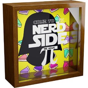 Nerd Gifts | 6x6x2 Wooden Shadow Box | Gift for Science Nerds | Fun Nerdy Gifts for Teens | Geek Wall Decor for Home | Cool Memory Frame with Glass Front