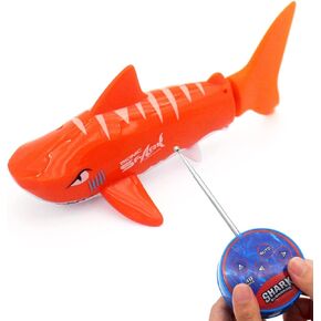 Tipmant Cute RC Shark Mini Radio Remote Control Fish Boat Submarine Electric Realistic Animal Toy for Swimming Pool Water Tank Kids Birthday Gifts (Grey)