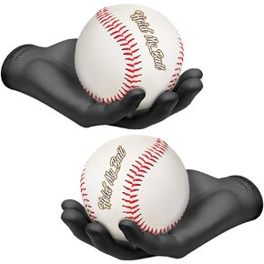 Wall-Mounted Ball Holder - Left & Right Sculptured Hand Display for Baseballs, Tennis, and Cricket Balls - Sports Memorabilia Organizer - Perfect for Home Office or Man Cave Decor
