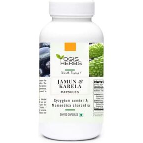 Jamun & karela Capsules (Syzygium cumini & Momordica charantia) for Healthy Metabolism Support – 90 Veg Capsules
