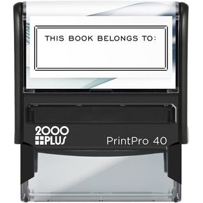 This Book Belongs to Fill in Name Stamp / 0.8125" x 2.1875" Impression Self Inking Stamp/Classic Black Ink Stamper/Home Library Stamp