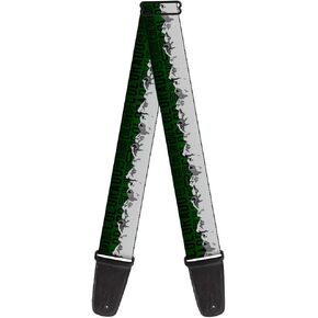 Buckle-Down Guitar Strap Colorado Mountains Green Black Text Grays 2 Inches Wide (GS-W35517)