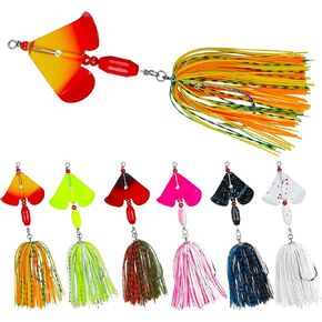 Buzz Baits Spinnerbaits for Bass Fishing Lure Kit, Spinner Baits Hard Spinner Lures Metal Jigs Multicolor Swim Jigs for Bass Trout Pike Freshwater Saltwater Fishing