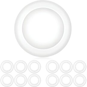 PARMIDA (12 Pack) 5/6 Inch Dimmable LED Disk Light Surface Flush Mount 15W, UL Listed, Recessed Retrofit Ceiling Lights, Energy Star, Installs into Junction Box Or Recessed Can,1050lm - 2700K