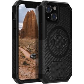 Rokform - حافظة iPhone 13 Pro Max، سلسلة متينة، متوافقة مع مغناطيس مزدوج بالإضافة إلى MagSafe، معدات Apple الواقية المغناطيسية، غطاء iPhone مع قفل RokLock Twist، درع تم اختباره من السقوط (أسود)