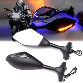 Integrated Side Mirrors Rearview Mirror Motorbike Aaccessories Motorcycle LED Turn Signal Mirrors A Pair Turn Indicators